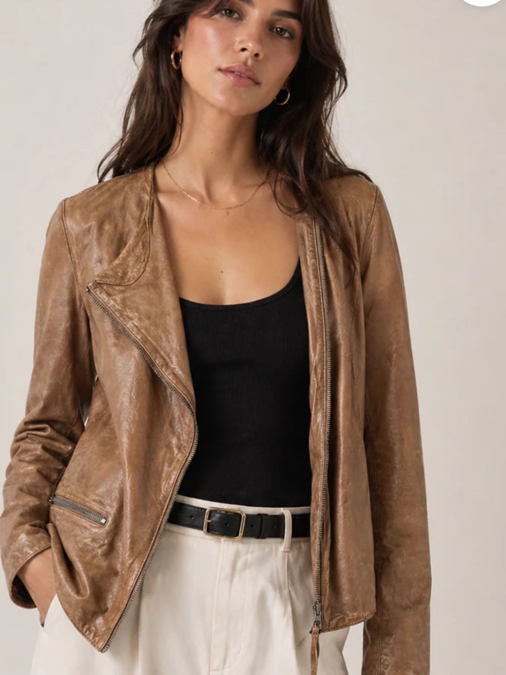 Chelsea Leather Moto Jacket - Women's Lightweight Asymmetric Zip Marco Delli